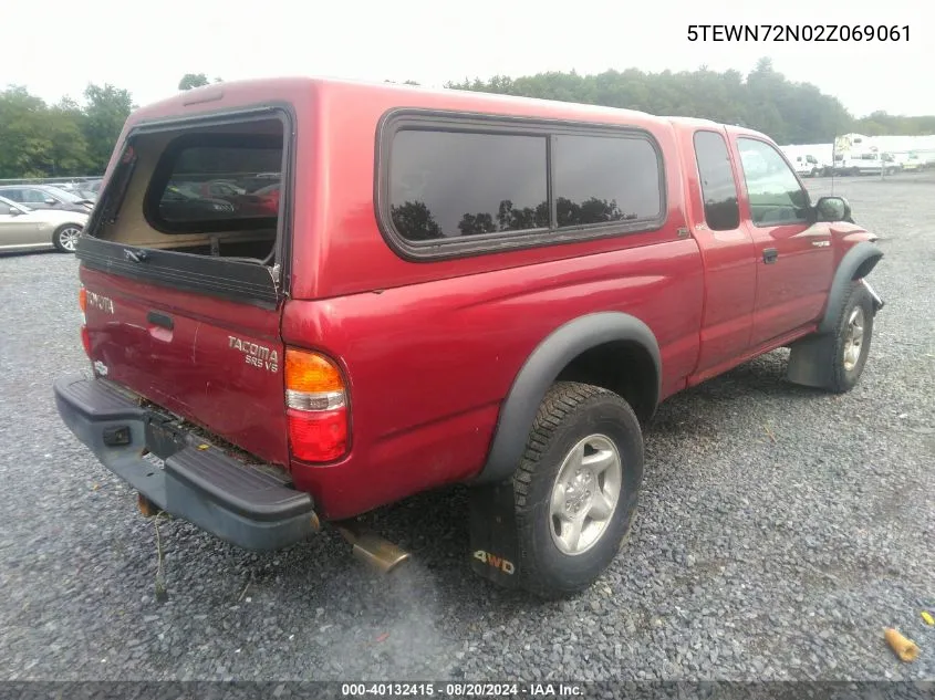 2002 Toyota Tacoma Base V6 VIN: 5TEWN72N02Z069061 Lot: 40132415