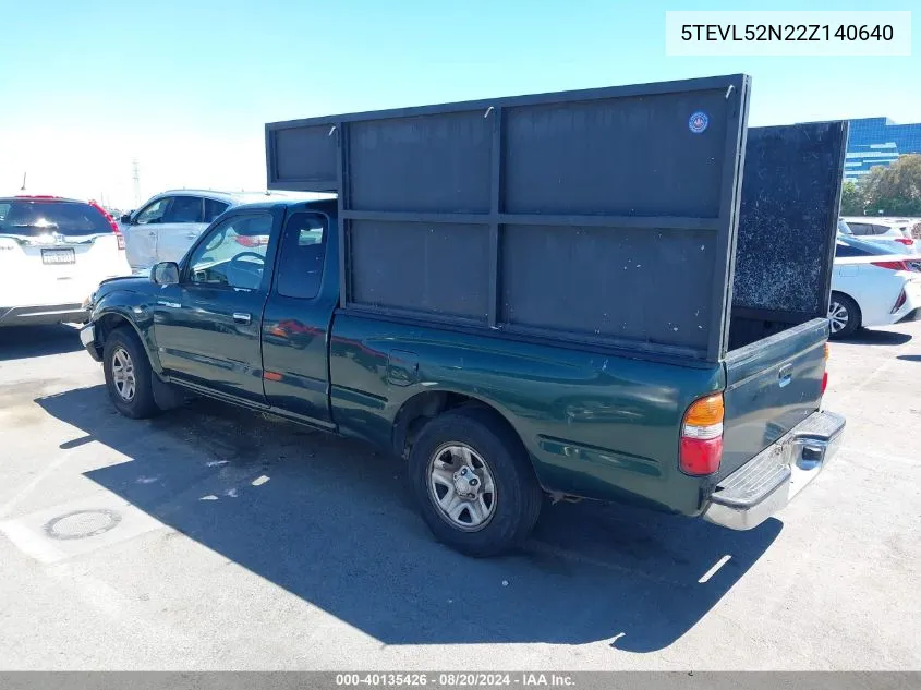 2002 Toyota Tacoma VIN: 5TEVL52N22Z140640 Lot: 40135426