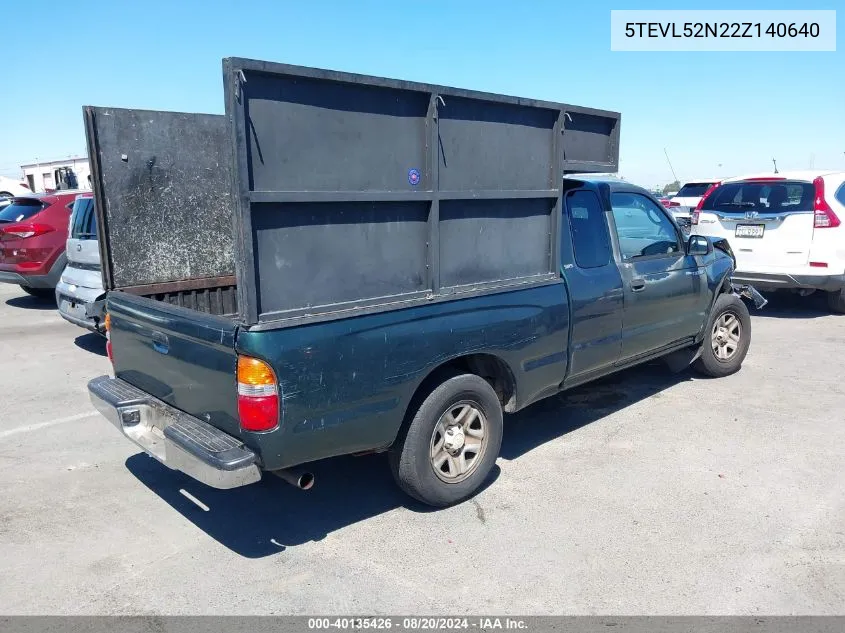 2002 Toyota Tacoma VIN: 5TEVL52N22Z140640 Lot: 40135426