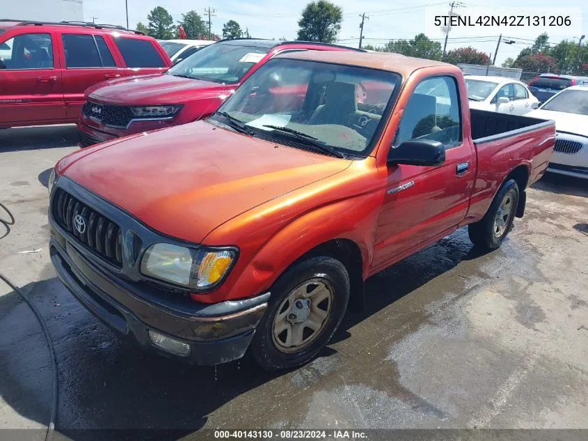 2002 Toyota Tacoma VIN: 5TENL42N42Z131206 Lot: 40143130