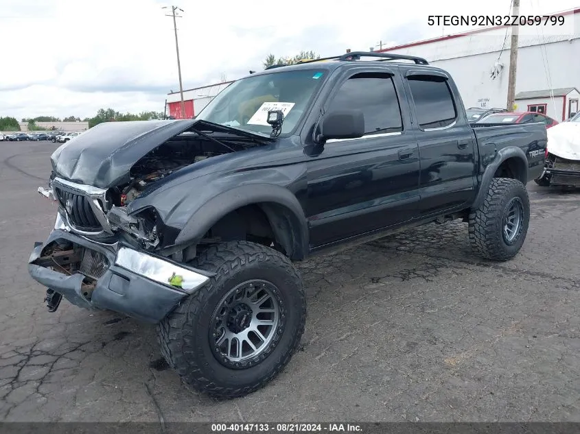 2002 Toyota Tacoma Prerunner V6 VIN: 5TEGN92N32Z059799 Lot: 40147133