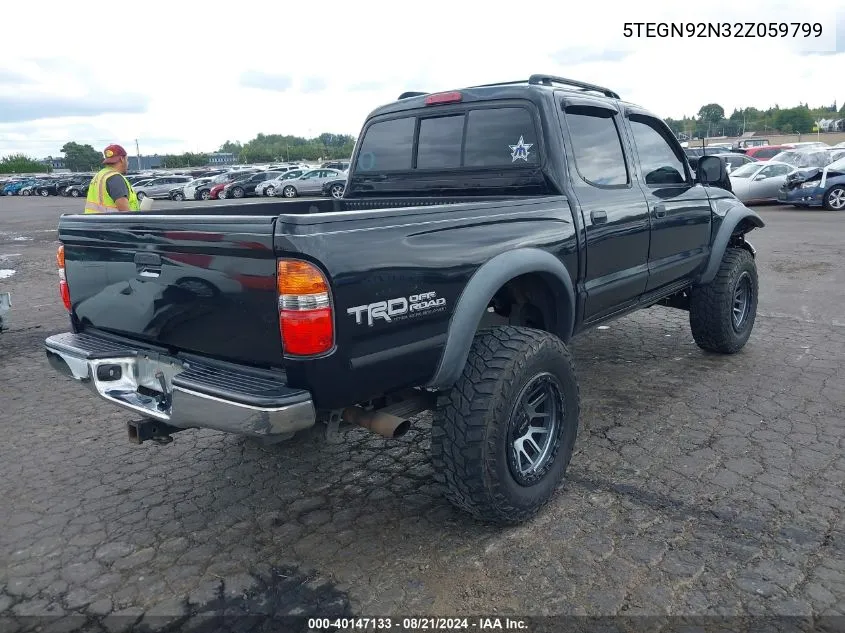 2002 Toyota Tacoma Prerunner V6 VIN: 5TEGN92N32Z059799 Lot: 40147133