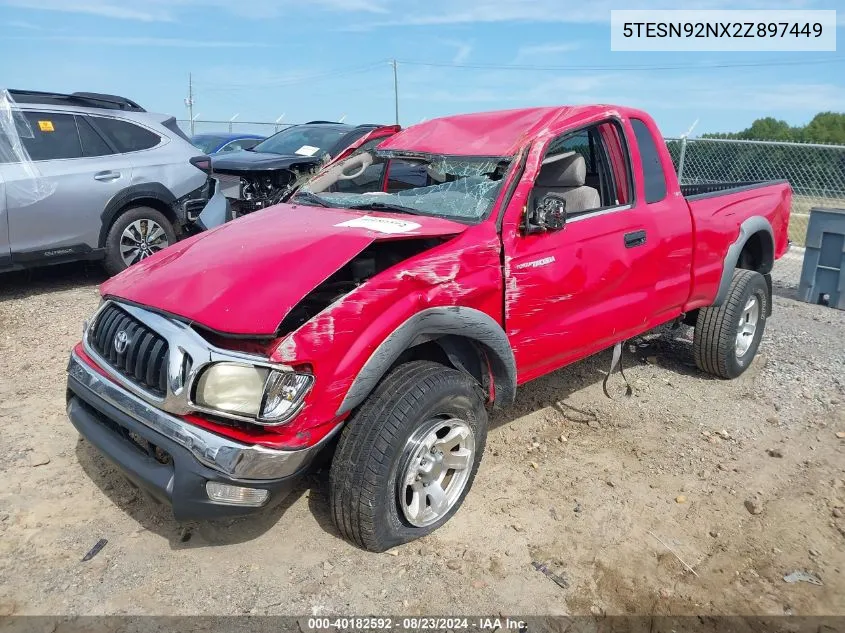 2002 Toyota Tacoma Prerunner V6 VIN: 5TESN92NX2Z897449 Lot: 40182592