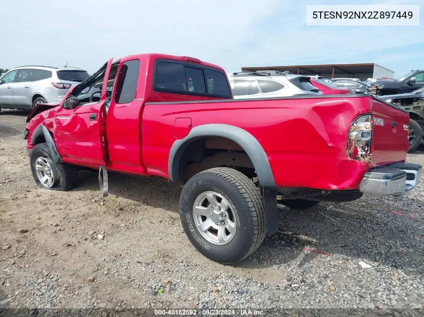 2002 Toyota Tacoma Prerunner V6 VIN: 5TESN92NX2Z897449 Lot: 40182592