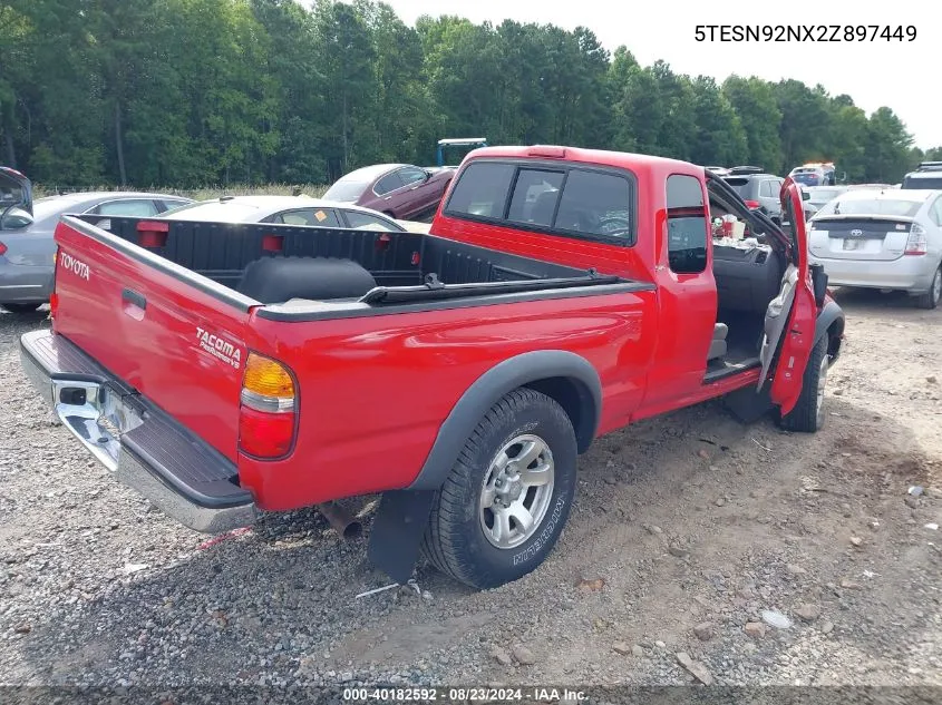 2002 Toyota Tacoma Prerunner V6 VIN: 5TESN92NX2Z897449 Lot: 40182592