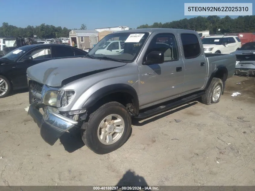 2002 Toyota Tacoma Prerunner V6 VIN: 5TEGN92N62Z025310 Lot: 40188297