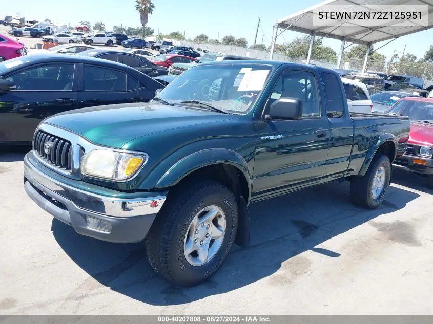 2002 Toyota Tacoma Base V6 VIN: 5TEWN72N72Z125951 Lot: 40207808