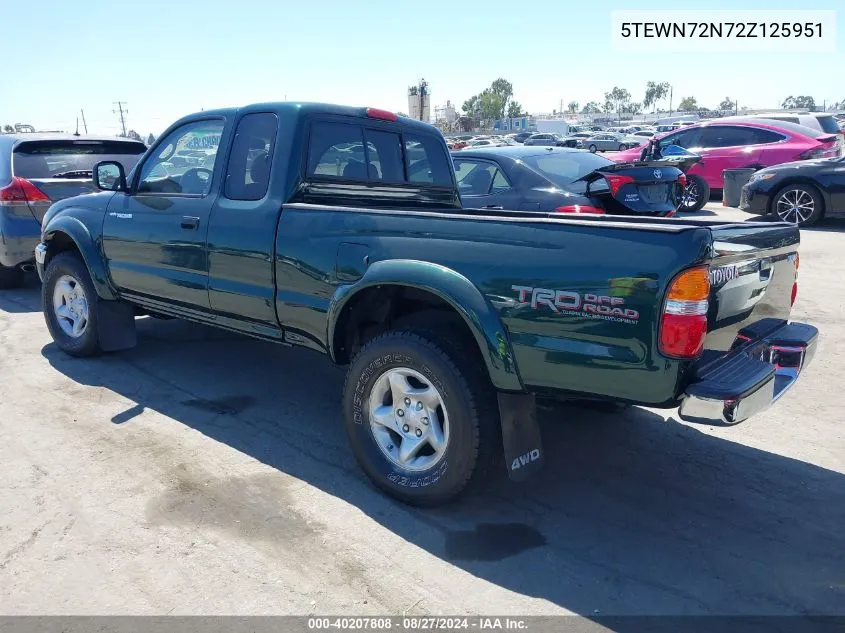 2002 Toyota Tacoma Base V6 VIN: 5TEWN72N72Z125951 Lot: 40207808