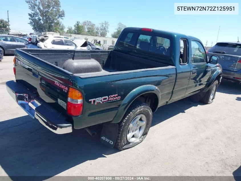 2002 Toyota Tacoma Base V6 VIN: 5TEWN72N72Z125951 Lot: 40207808