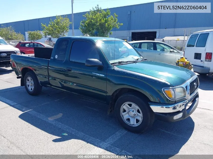 2002 Toyota Tacoma VIN: 5TEVL52N62Z060404 Lot: 40208406