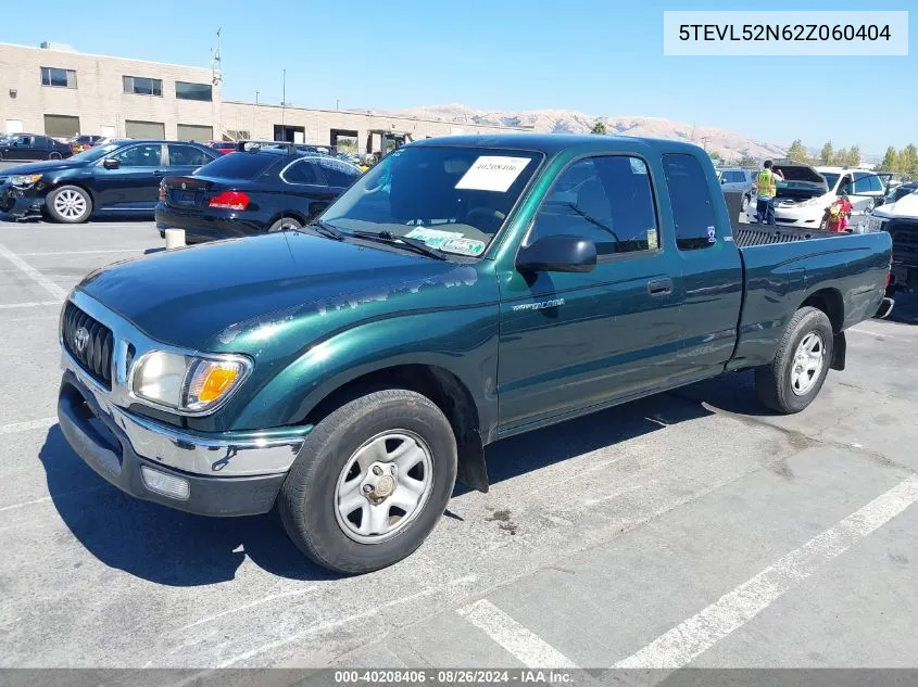 2002 Toyota Tacoma VIN: 5TEVL52N62Z060404 Lot: 40208406