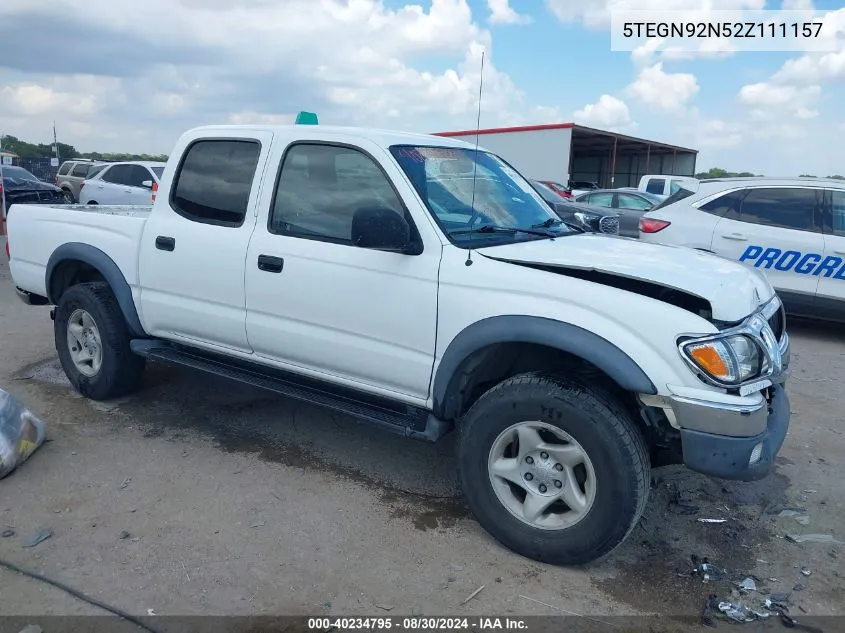 2002 Toyota Tacoma Prerunner V6 VIN: 5TEGN92N52Z111157 Lot: 40234795