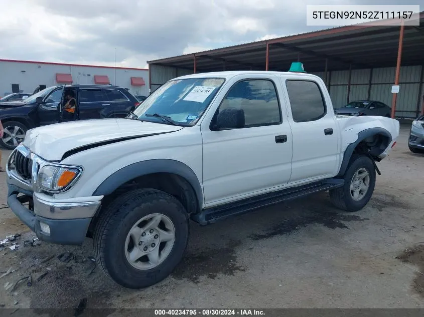 2002 Toyota Tacoma Prerunner V6 VIN: 5TEGN92N52Z111157 Lot: 40234795