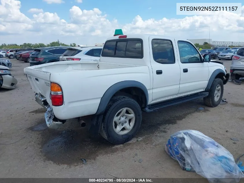 2002 Toyota Tacoma Prerunner V6 VIN: 5TEGN92N52Z111157 Lot: 40234795