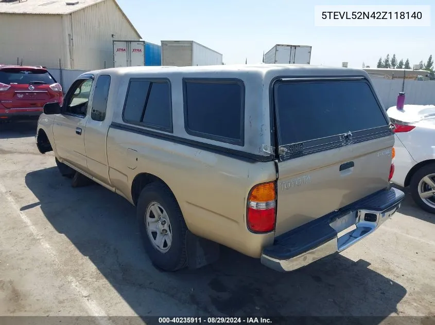 2002 Toyota Tacoma VIN: 5TEVL52N42Z118140 Lot: 40235911