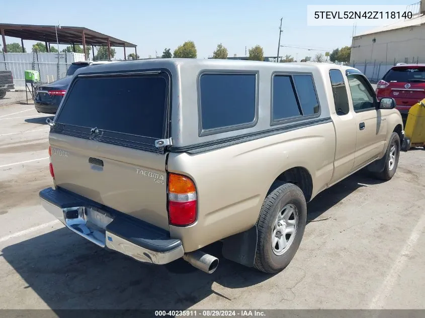 2002 Toyota Tacoma VIN: 5TEVL52N42Z118140 Lot: 40235911