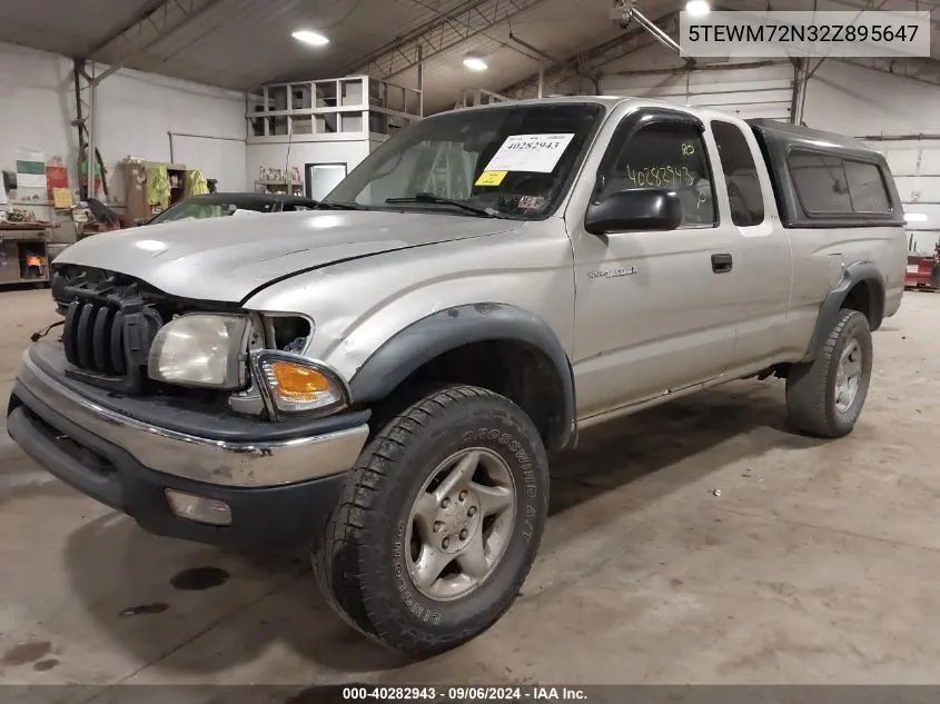 2002 Toyota Tacoma VIN: 5TEWM72N32Z895647 Lot: 40282943