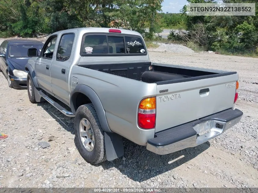 2002 Toyota Tacoma Prerunner V6 VIN: 5TEGN92N32Z138552 Lot: 40291201