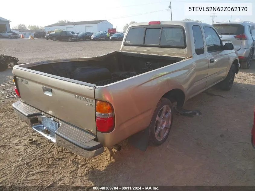 2002 Toyota Tacoma Xtracab VIN: 5TEVL52N62Z062170 Lot: 40309704