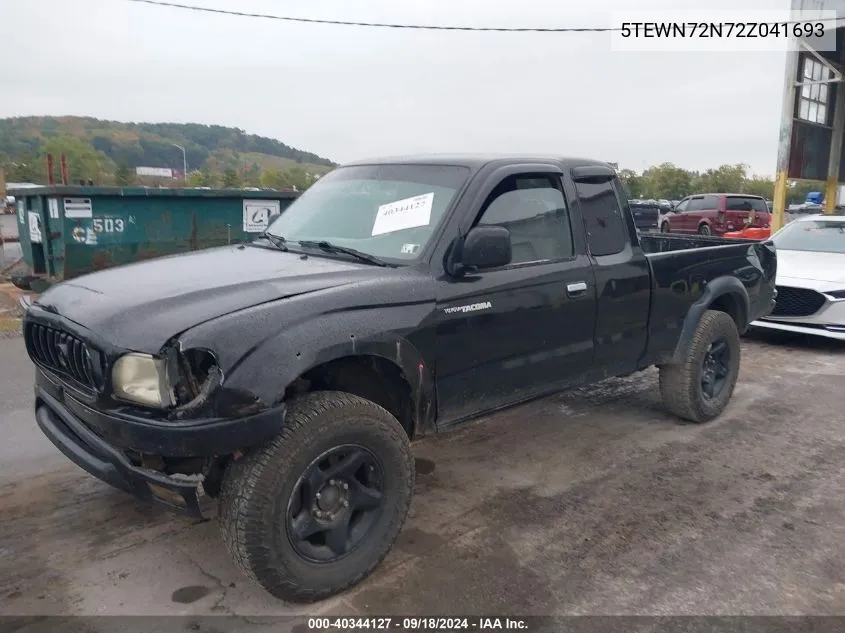 2002 Toyota Tacoma Base V6 VIN: 5TEWN72N72Z041693 Lot: 40344127