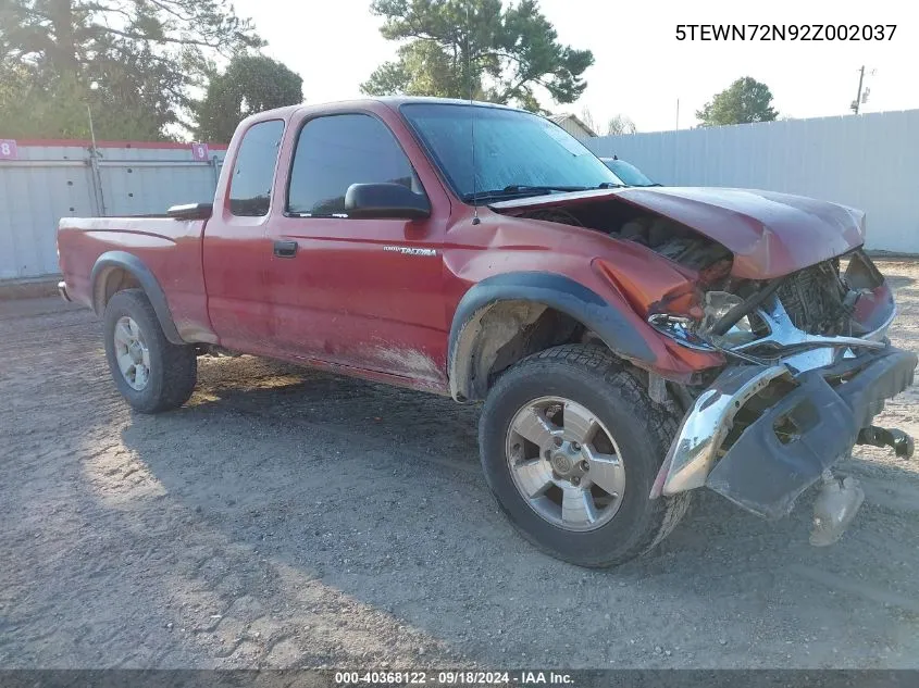 2002 Toyota Tacoma Base V6 VIN: 5TEWN72N92Z002037 Lot: 40368122