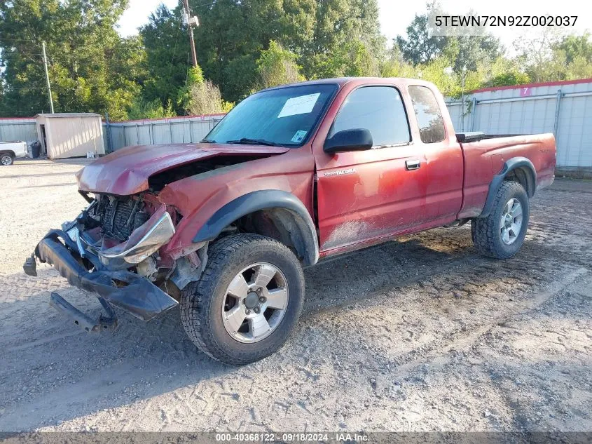 2002 Toyota Tacoma Base V6 VIN: 5TEWN72N92Z002037 Lot: 40368122