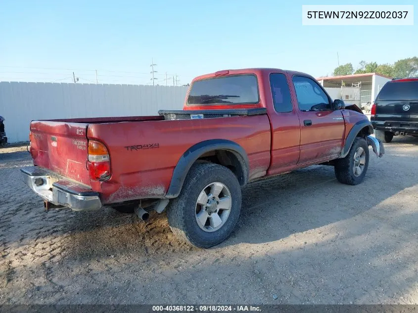 2002 Toyota Tacoma Base V6 VIN: 5TEWN72N92Z002037 Lot: 40368122