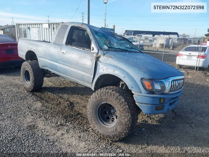 2002 Toyota Tacoma Xtracab VIN: 5TEWN72N32Z072598 Lot: 40404551