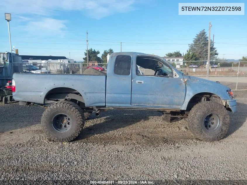 2002 Toyota Tacoma Xtracab VIN: 5TEWN72N32Z072598 Lot: 40404551