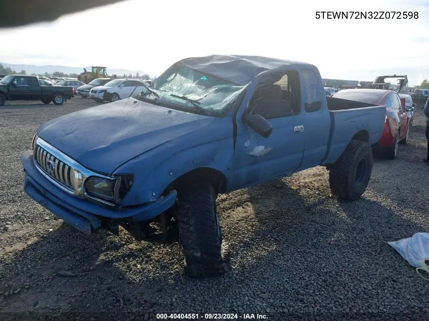 2002 Toyota Tacoma Xtracab VIN: 5TEWN72N32Z072598 Lot: 40404551