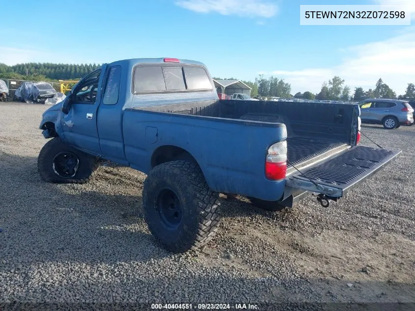 2002 Toyota Tacoma Xtracab VIN: 5TEWN72N32Z072598 Lot: 40404551