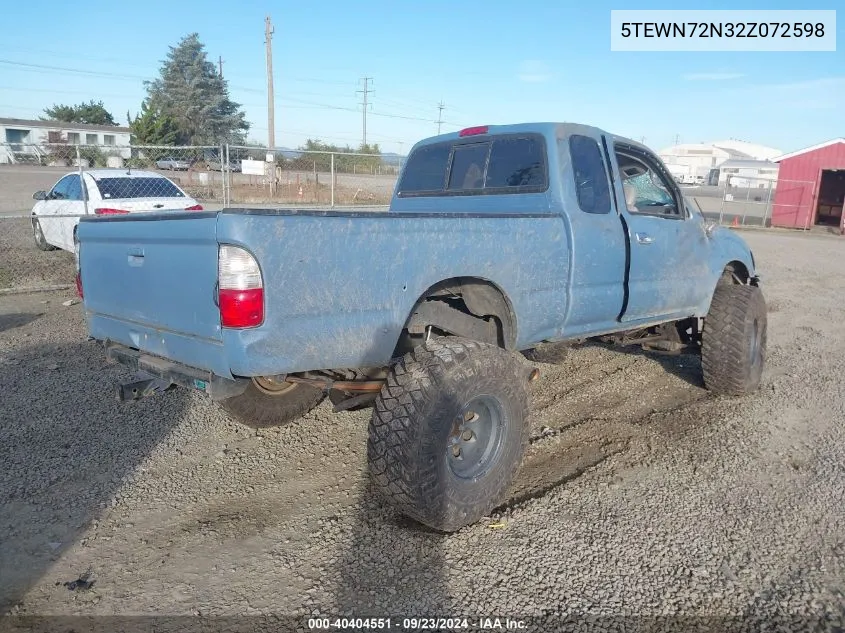 2002 Toyota Tacoma Xtracab VIN: 5TEWN72N32Z072598 Lot: 40404551