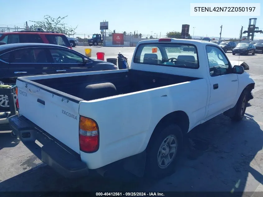 2002 Toyota Tacoma VIN: 5TENL42N72Z050197 Lot: 40412561