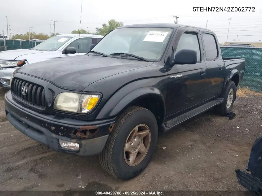 2002 Toyota Tacoma Base V6 VIN: 5TEHN72N42Z062772 Lot: 40429788