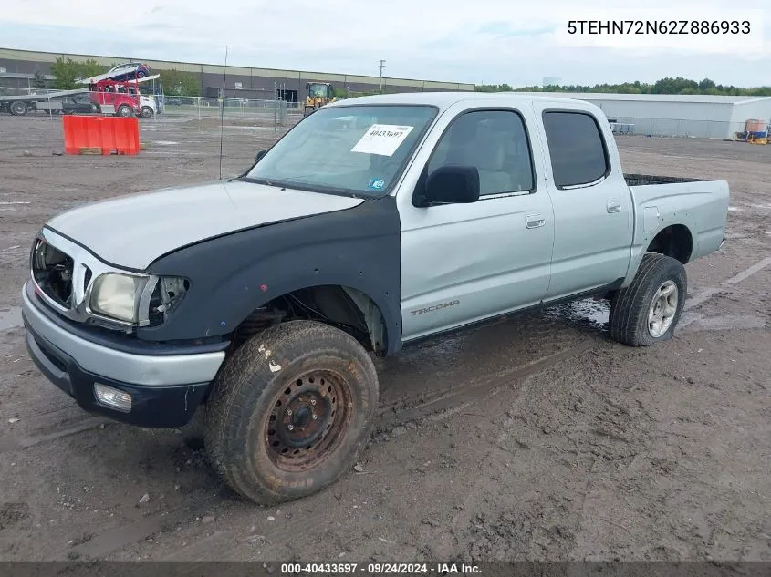 2002 Toyota Tacoma Base V6 VIN: 5TEHN72N62Z886933 Lot: 40433697