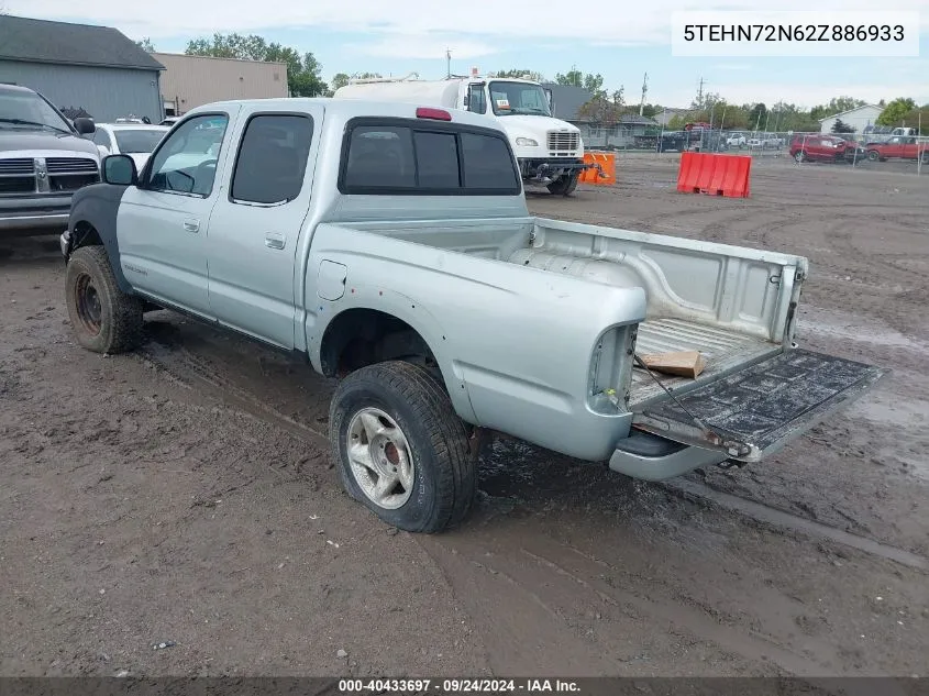 2002 Toyota Tacoma Base V6 VIN: 5TEHN72N62Z886933 Lot: 40433697