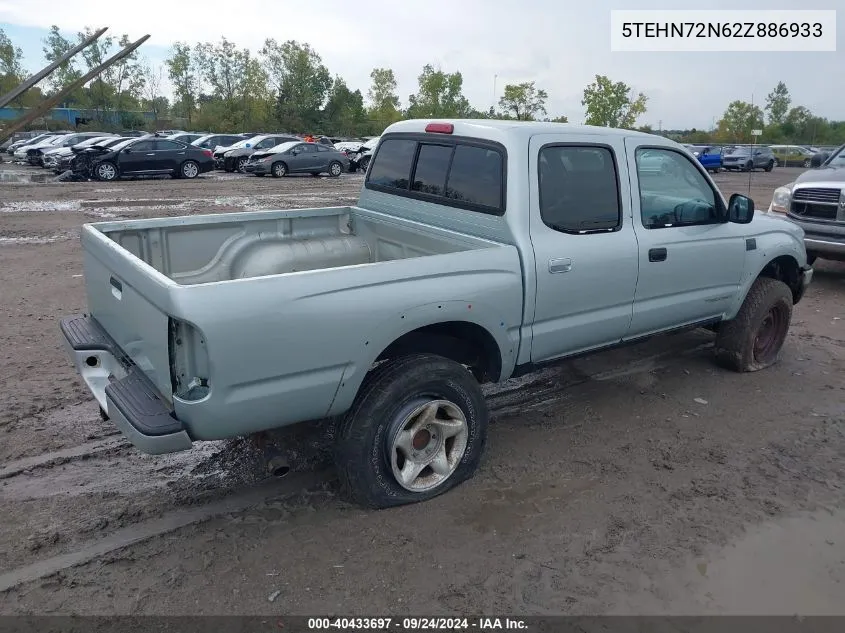 2002 Toyota Tacoma Base V6 VIN: 5TEHN72N62Z886933 Lot: 40433697