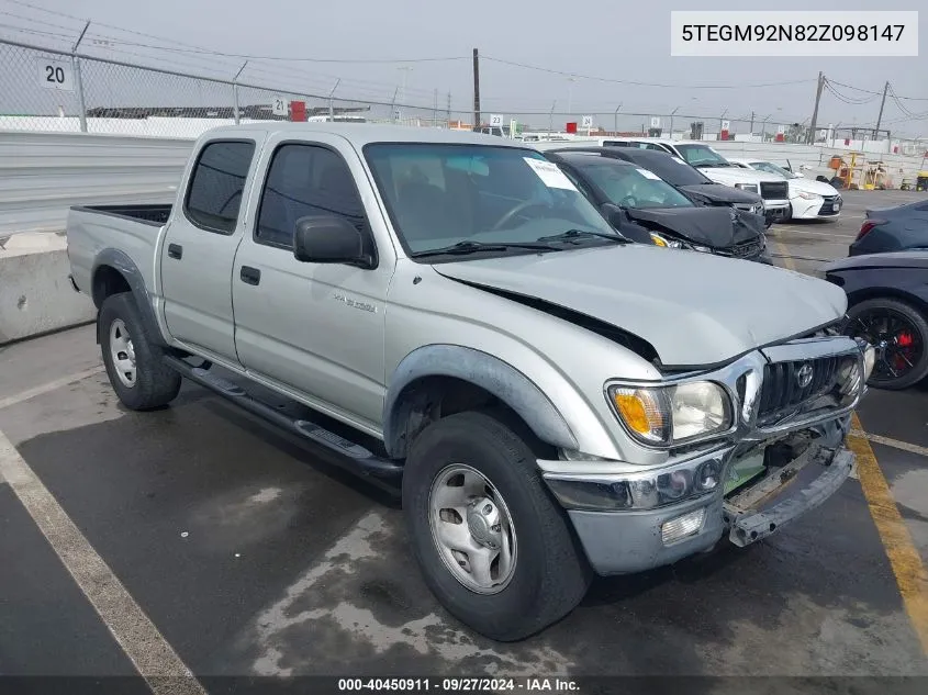 2002 Toyota Tacoma Prerunner VIN: 5TEGM92N82Z098147 Lot: 40450911