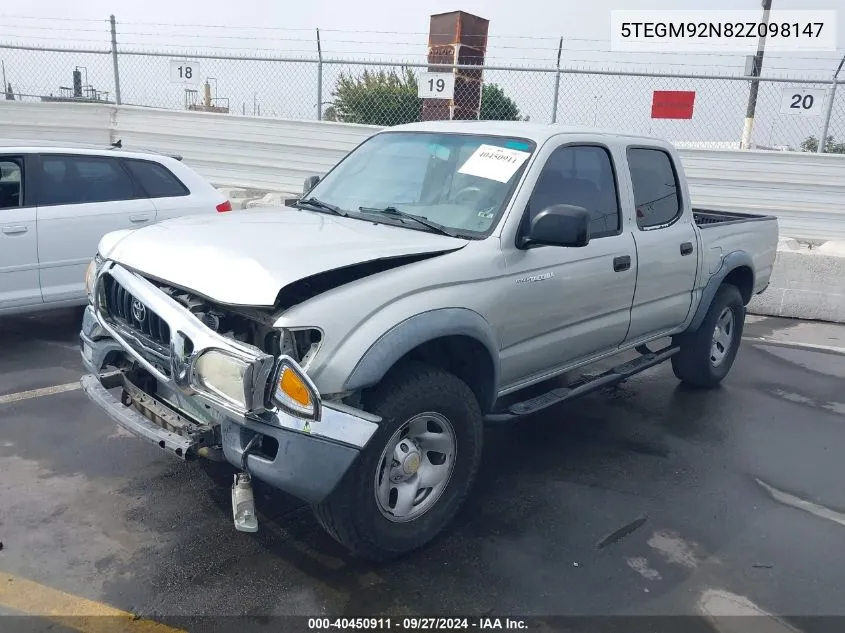 2002 Toyota Tacoma Prerunner VIN: 5TEGM92N82Z098147 Lot: 40450911