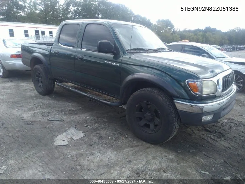 2002 Toyota Tacoma Prerunner V6 VIN: 5TEGN92N82Z051388 Lot: 40455369