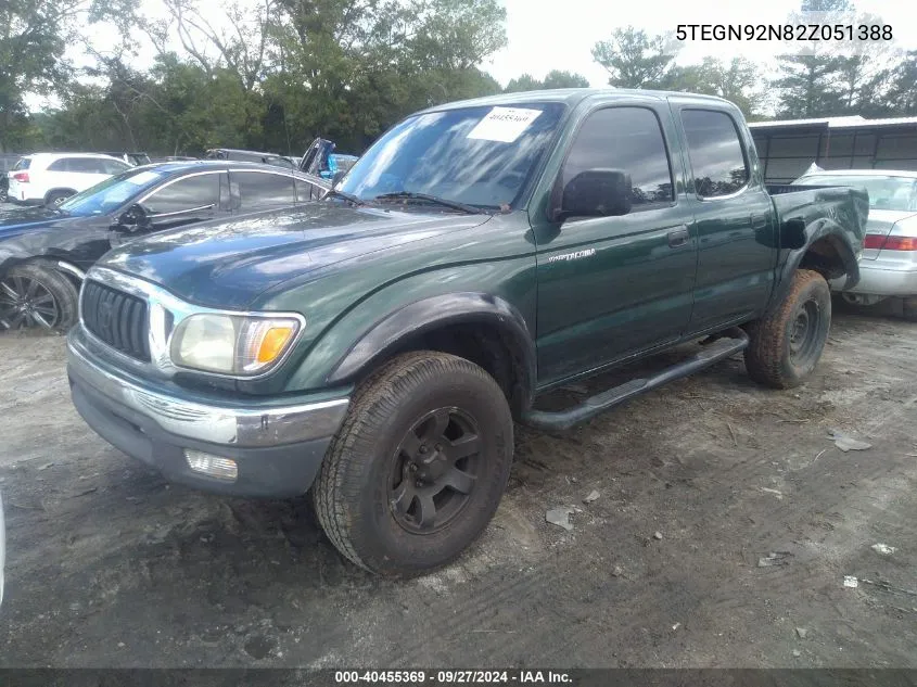 2002 Toyota Tacoma Prerunner V6 VIN: 5TEGN92N82Z051388 Lot: 40455369