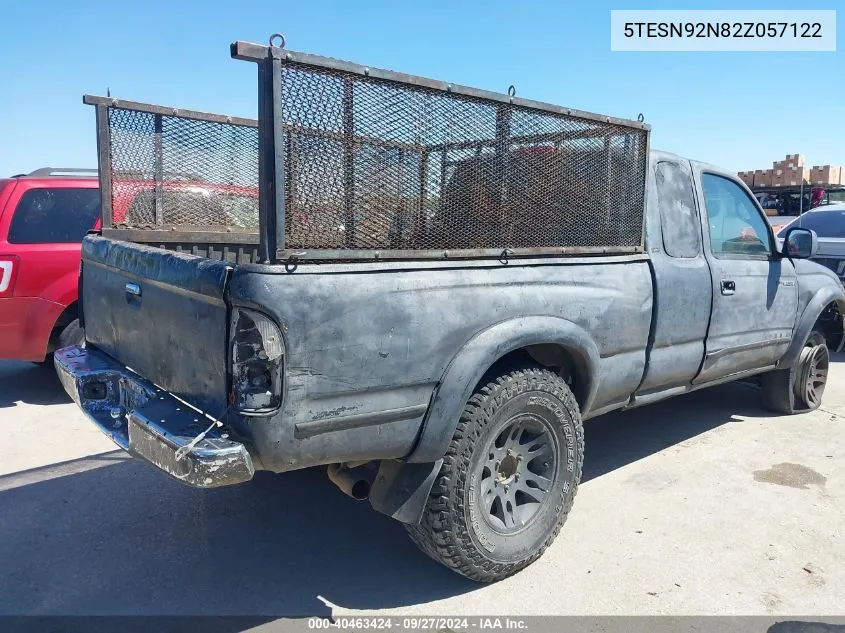 2002 Toyota Tacoma Prerunner V6 VIN: 5TESN92N82Z057122 Lot: 40463424