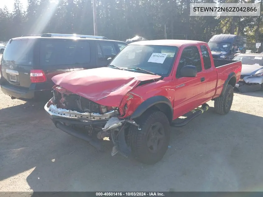 2002 Toyota Tacoma Base V6 VIN: 5TEWN72N62Z042866 Lot: 40501416