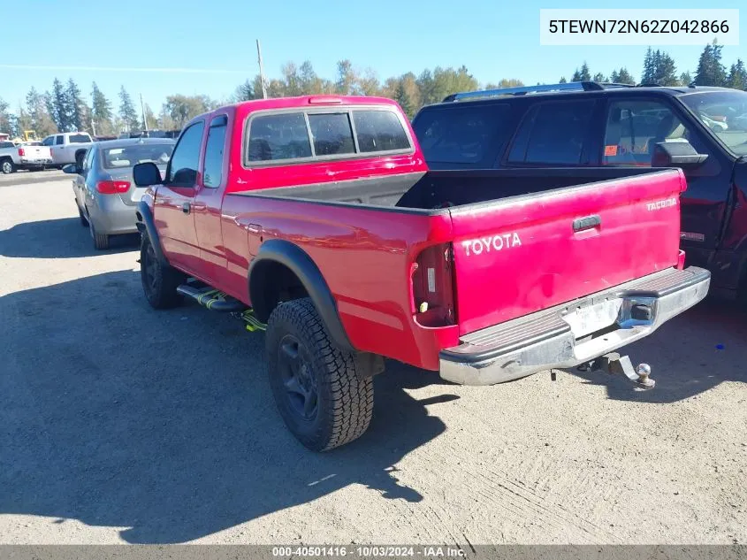 2002 Toyota Tacoma Base V6 VIN: 5TEWN72N62Z042866 Lot: 40501416