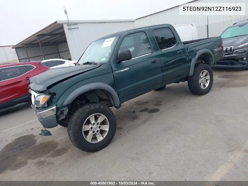 2002 Toyota Tacoma Prerunner V6 VIN: 5TEGN92N12Z116923 Lot: 40501952