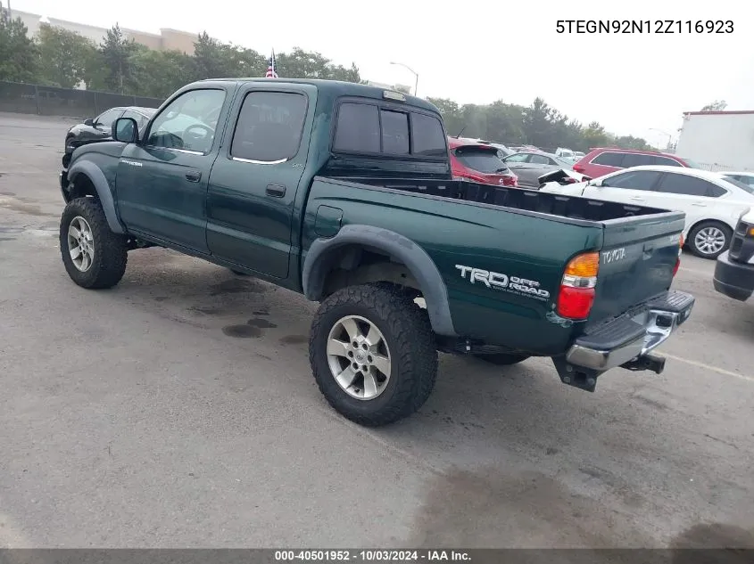 2002 Toyota Tacoma Prerunner V6 VIN: 5TEGN92N12Z116923 Lot: 40501952