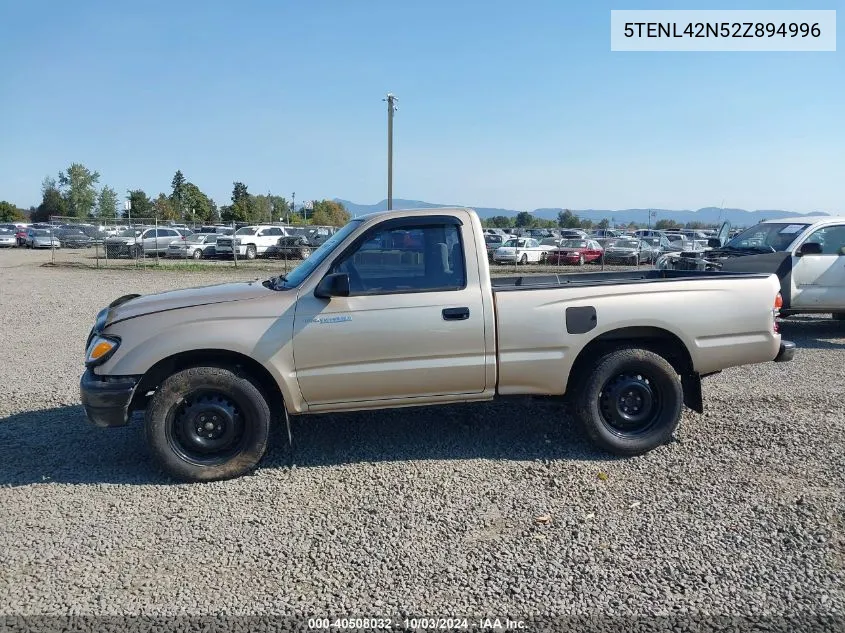 2002 Toyota Tacoma VIN: 5TENL42N52Z894996 Lot: 40508032