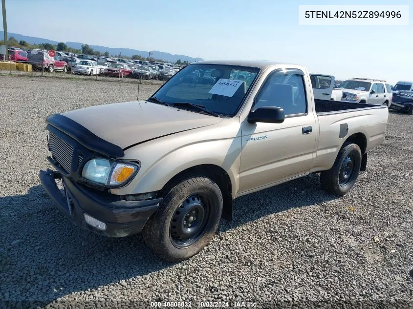 2002 Toyota Tacoma VIN: 5TENL42N52Z894996 Lot: 40508032