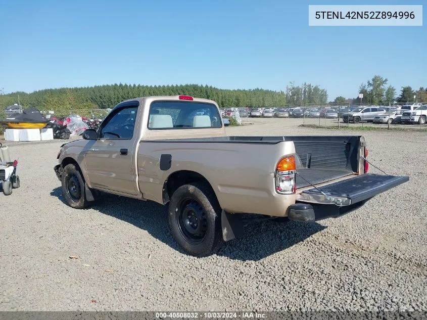 2002 Toyota Tacoma VIN: 5TENL42N52Z894996 Lot: 40508032