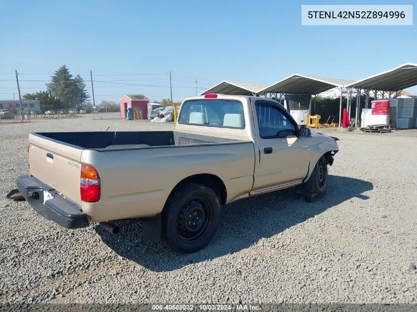 2002 Toyota Tacoma VIN: 5TENL42N52Z894996 Lot: 40508032